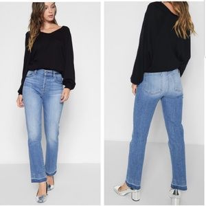 7 for All Mankind Edie High Waisted Raw Hem Jeans